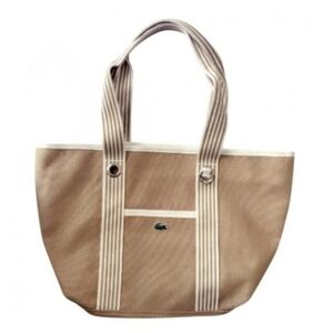 Lacoste Canvas Mini Tote with Crocodile Tag